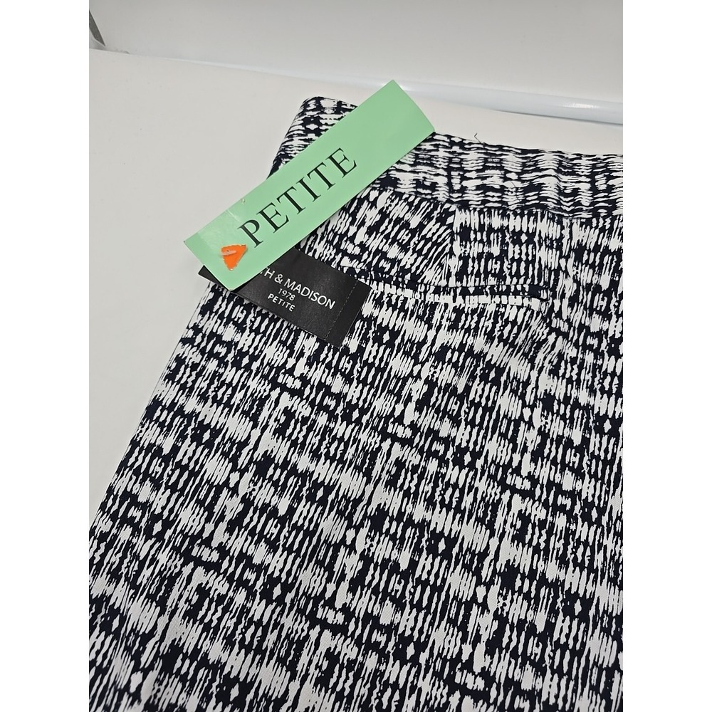 89th & Madison Women's Black & White Stretch Modern Chic Skinny Pants - 12P - Picture 11 of 13